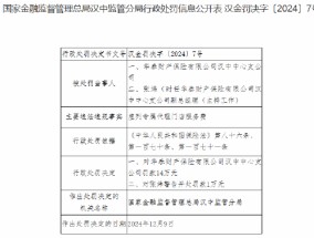 华泰财险被罚14万元：虚列专属代理门店服务费