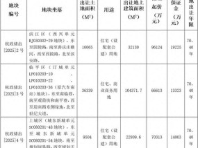 杭州3宗宅地挂牌起始价23.305亿元：安琪儿市场地块再上新